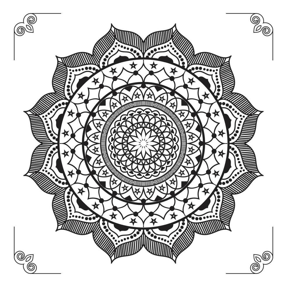 creatief, modern, abstract en professioneel luxe siermandala-achtergrondontwerp of patroonontwerpvector vector