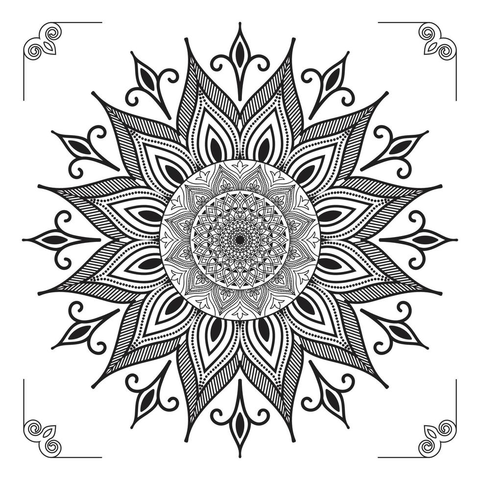 creatief, modern, abstract en professioneel luxe siermandala-achtergrondontwerp of patroonontwerpvector vector