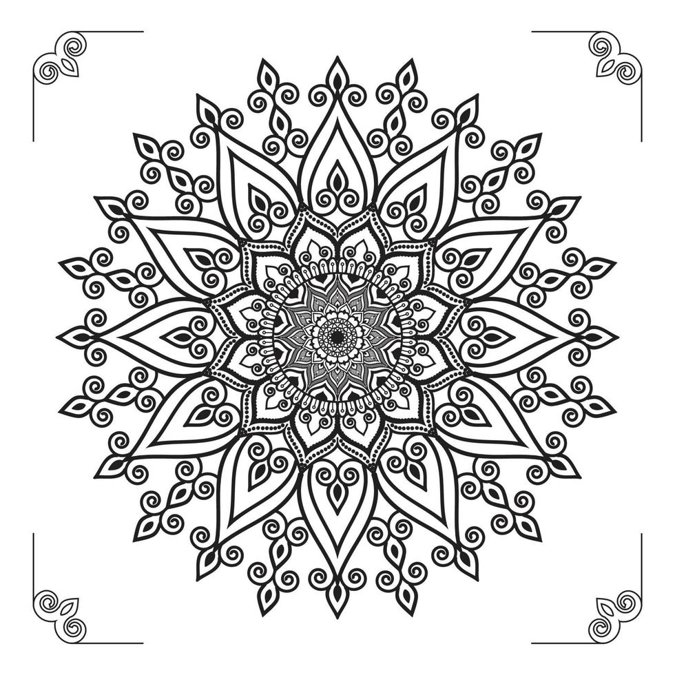 creatief, modern, abstract en professioneel luxe siermandala-achtergrondontwerp of patroonontwerpvector vector