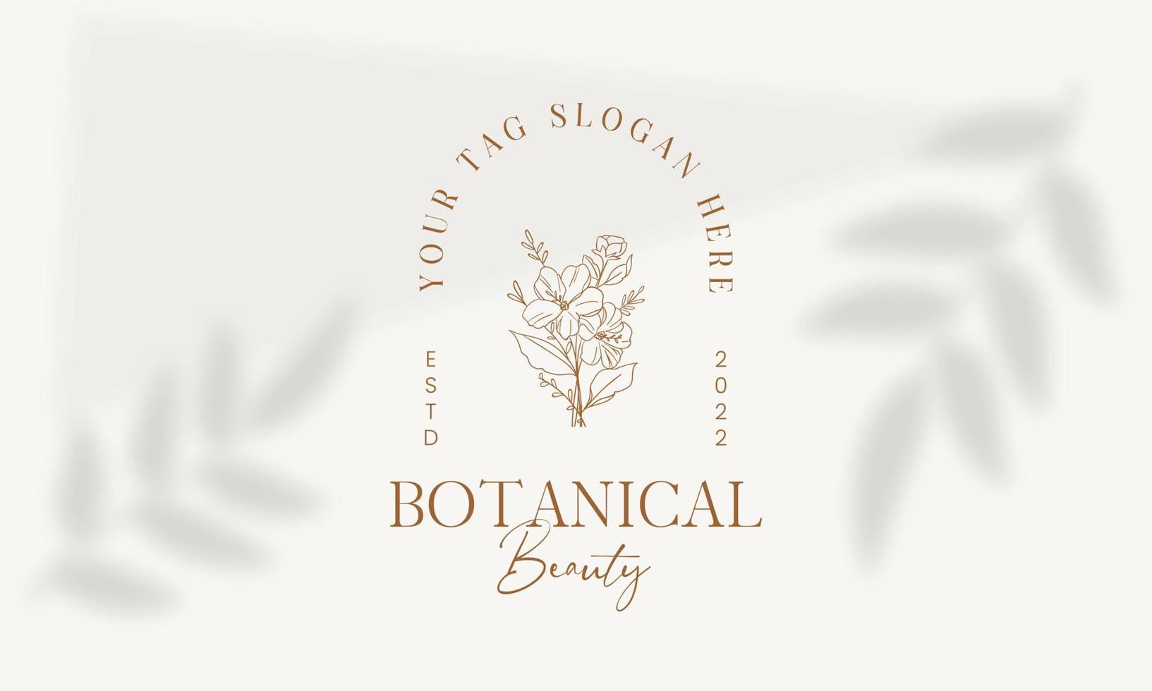 botanische bloemen element hand getekende logo met wilde bloemen en bladeren. logo voor spa en schoonheidssalon, boetiek, biologische winkel, bruiloft, floral designer, interieur, fotografie, cosmetica. vector