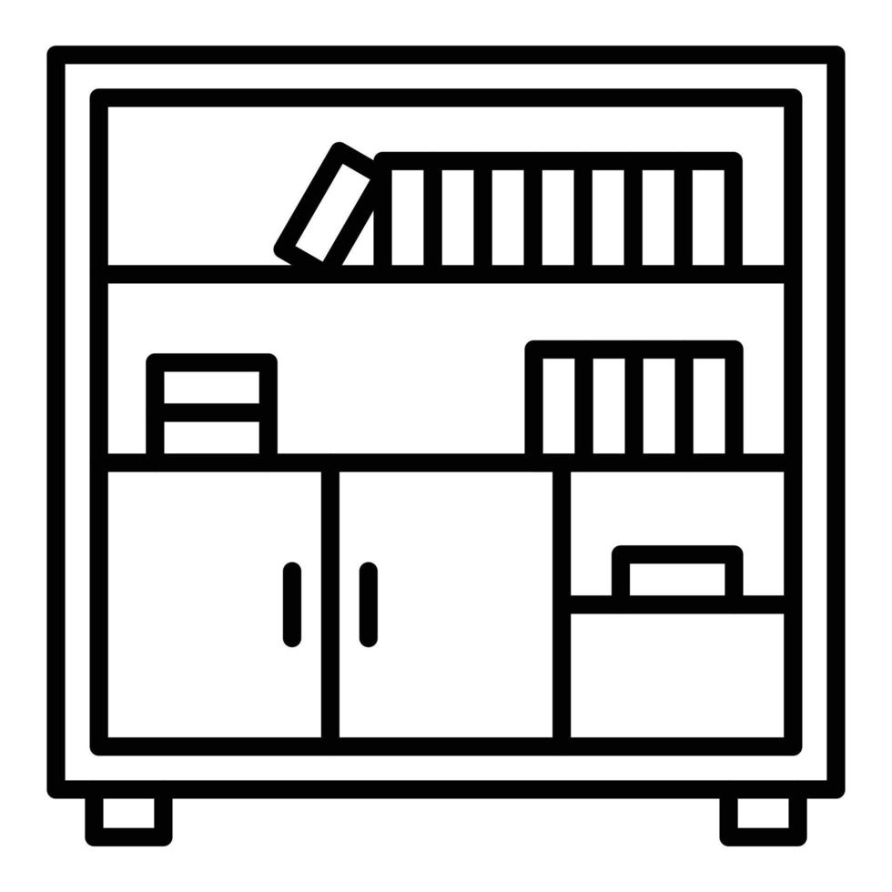 bibliotheek planken pictogramstijl vector