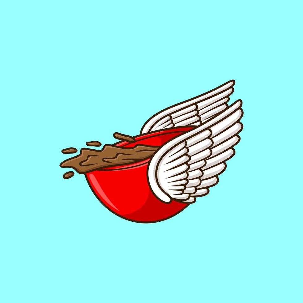 kopje koffie vliegende cartoon vector