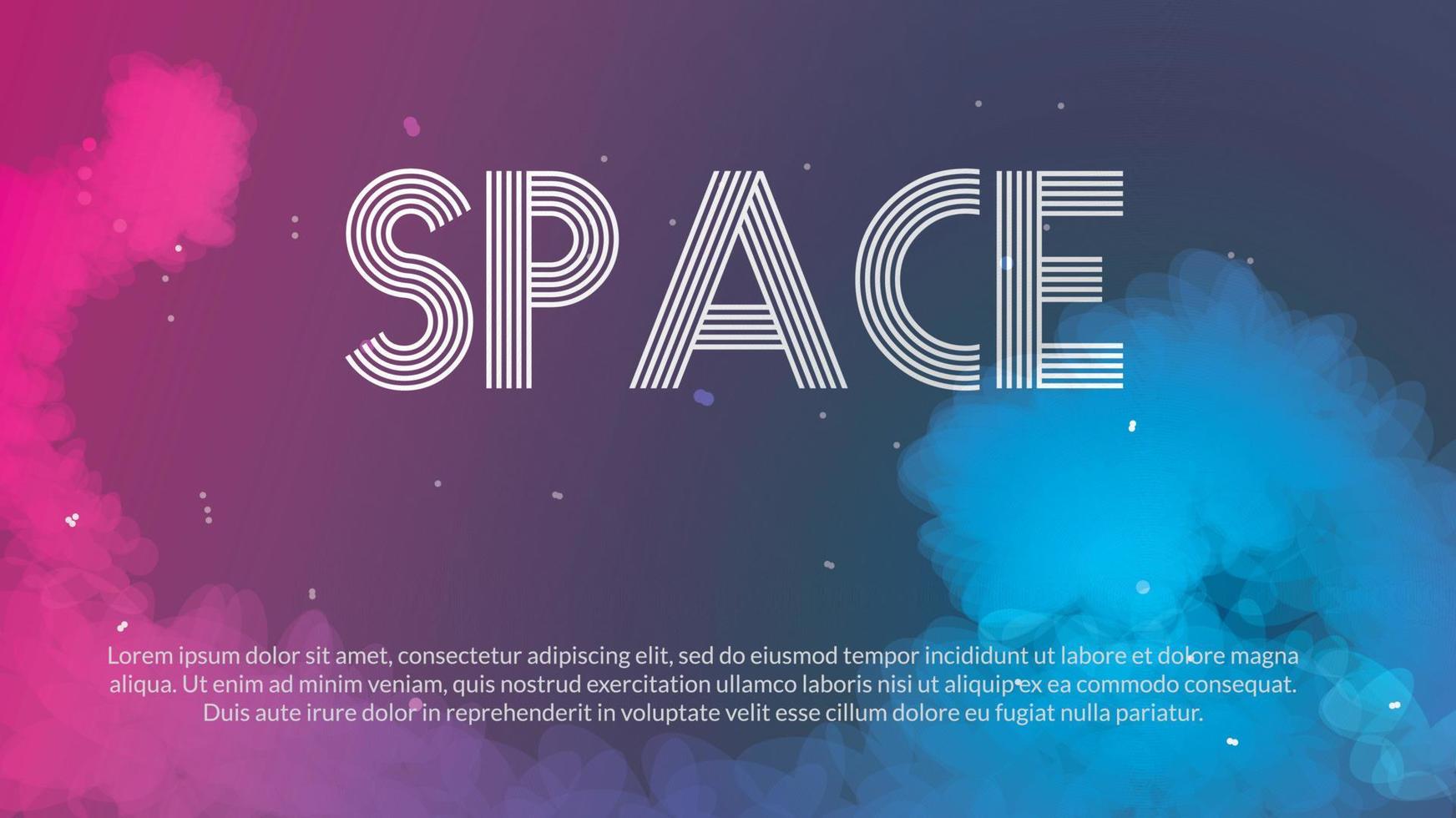 ruimte achtergrond vector met tekstsjabloon in spectrum kleur concept