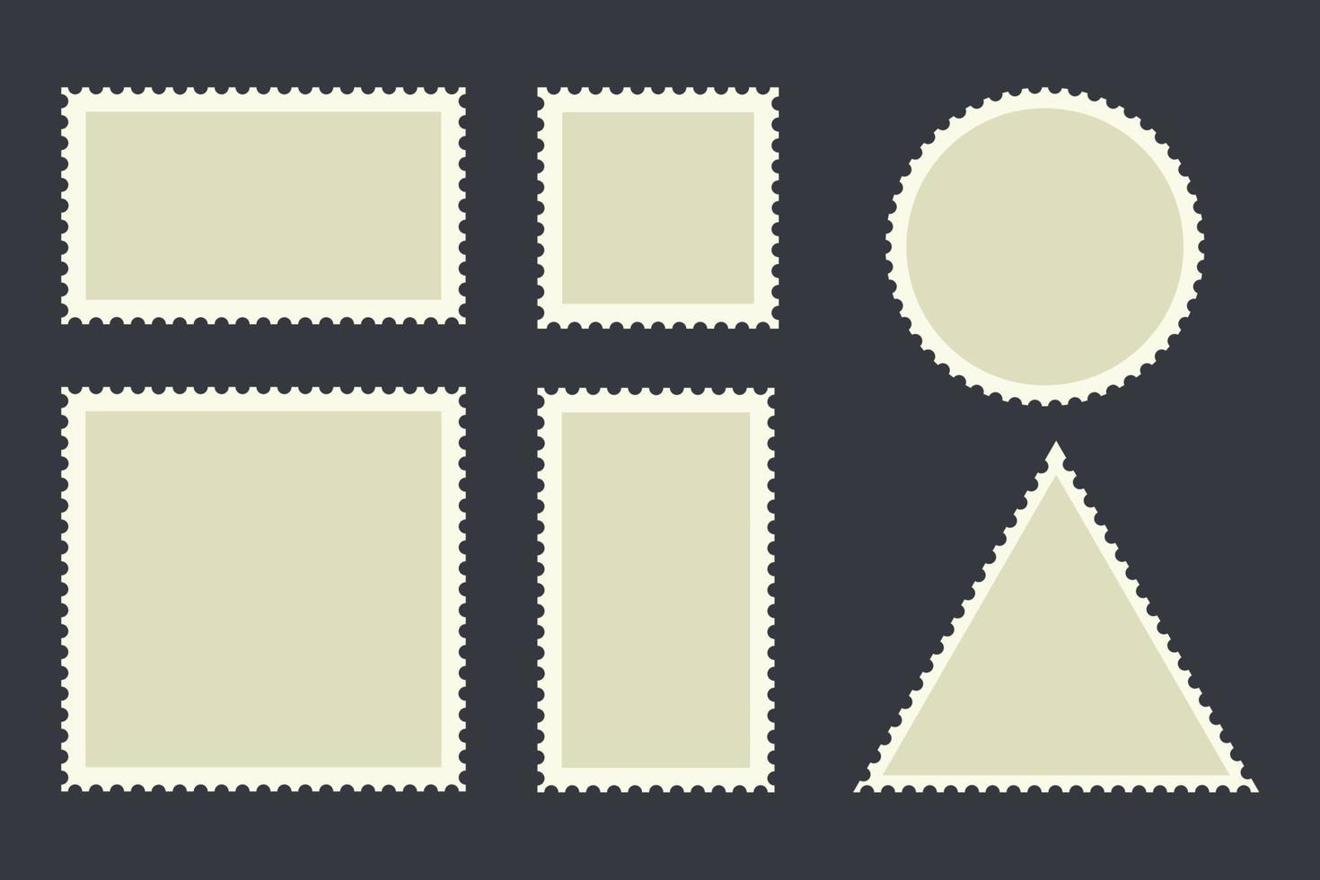 set lege postzegel sjabloon kleur bewerkbaar. oothed grens mailing post sticker vector teken geïsoleerd op een witte achtergrond afbeelding voor grafisch en webdesign.