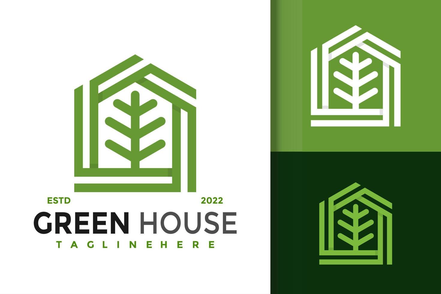 groen huis modern logo vector ontwerpsjabloon