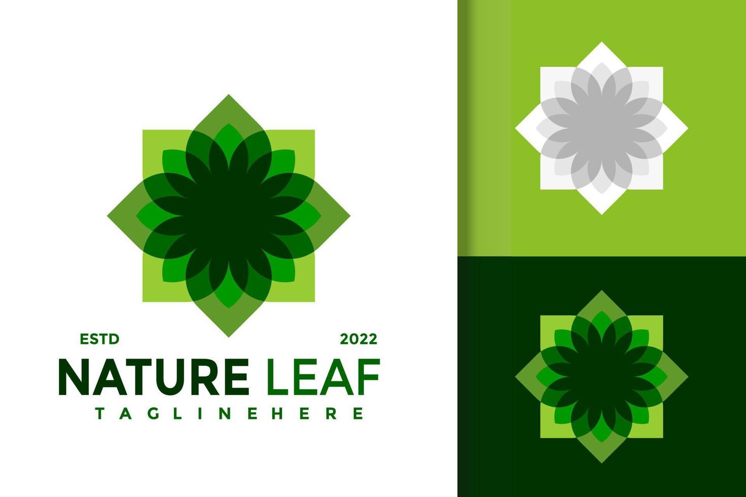 natuur blad kleurrijk modern logo ontwerp vector sjabloon