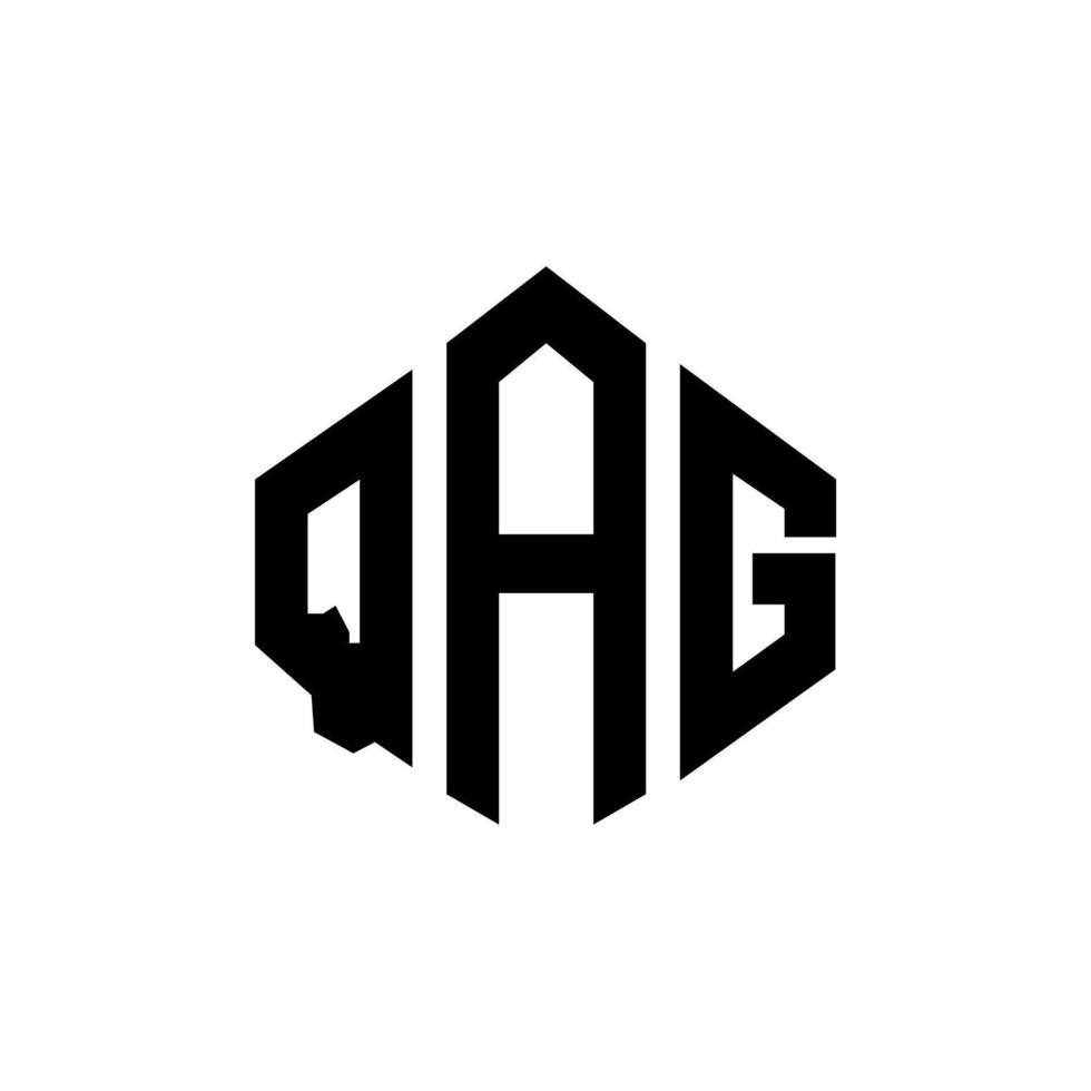 qag letter logo-ontwerp met veelhoekvorm. qag veelhoek en kubusvorm logo-ontwerp. qag zeshoek vector logo sjabloon witte en zwarte kleuren. qag-monogram, bedrijfs- en onroerendgoedlogo.