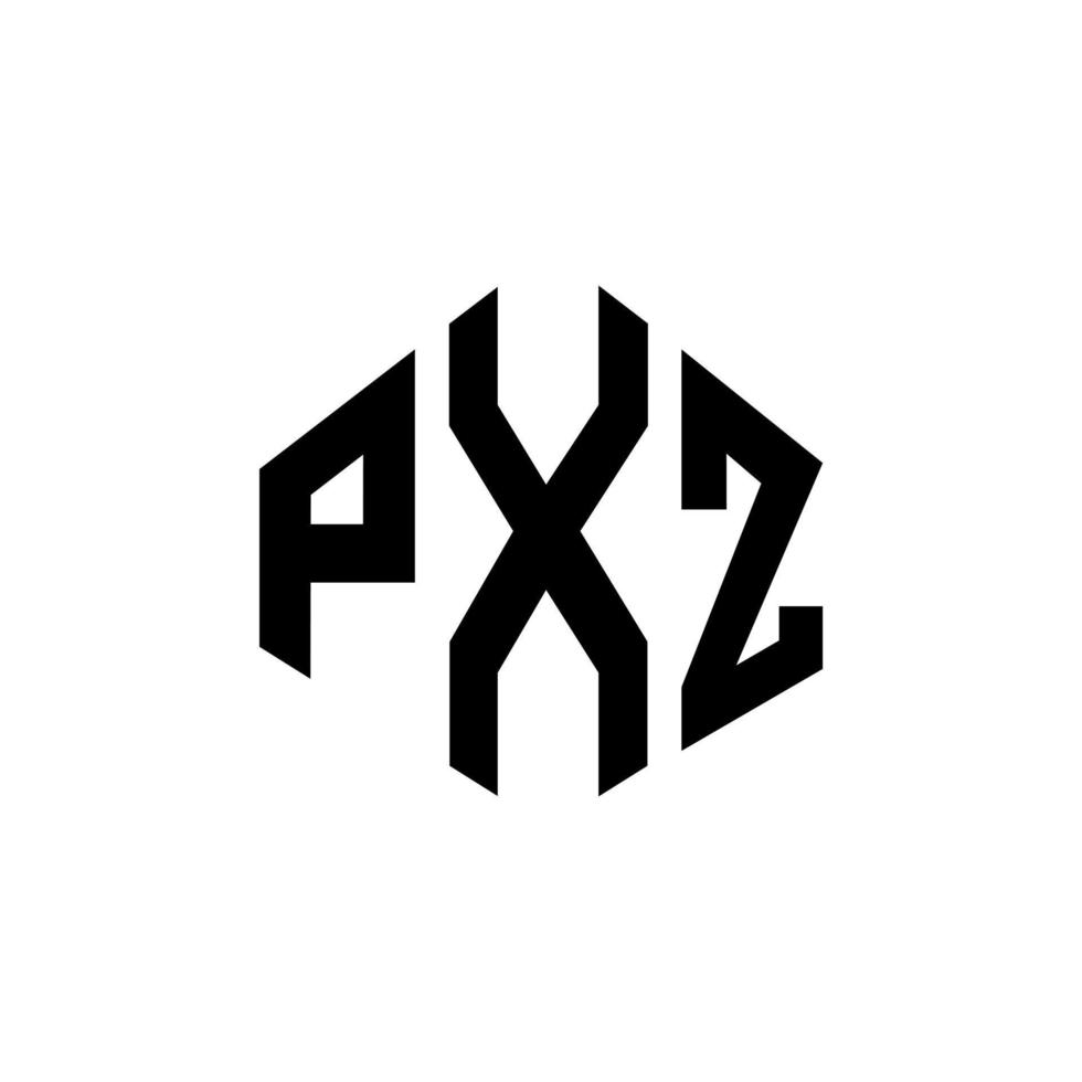 pxz letter logo-ontwerp met veelhoekvorm. pxz veelhoek en kubusvorm logo-ontwerp. pxz zeshoek vector logo sjabloon witte en zwarte kleuren. pxz monogram, bedrijfs- en onroerend goed logo.