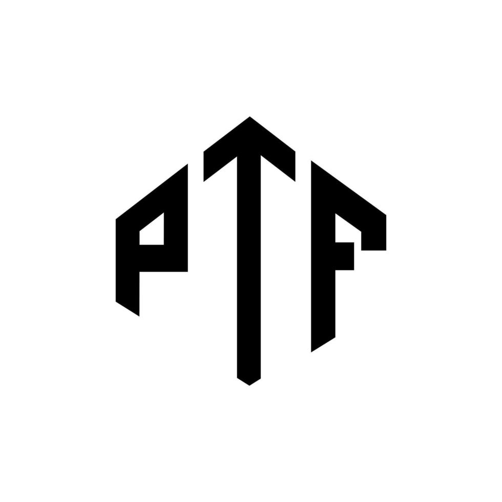 ptf-letterlogo-ontwerp met veelhoekvorm. ptf veelhoek en kubusvorm logo-ontwerp. ptf zeshoek vector logo sjabloon witte en zwarte kleuren. ptf-monogram, bedrijfs- en onroerendgoedlogo.