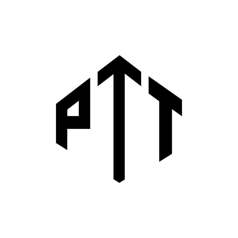 ptt letter logo-ontwerp met veelhoekvorm. ptt veelhoek en kubusvorm logo-ontwerp. ptt zeshoek vector logo sjabloon witte en zwarte kleuren. ptt-monogram, bedrijfs- en onroerendgoedlogo.