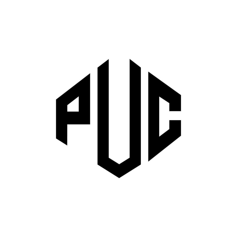 pu letter logo-ontwerp met veelhoekvorm. puc veelhoek en kubusvorm logo-ontwerp. pu zeshoek vector logo sjabloon witte en zwarte kleuren. puc monogram, bedrijfs- en onroerend goed logo.