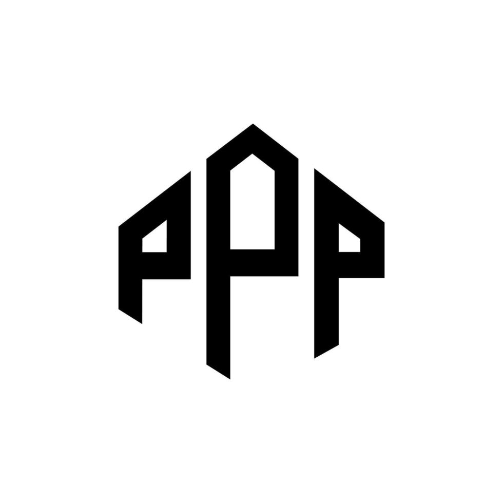 ppp letter logo-ontwerp met veelhoekvorm. ppp veelhoek en kubusvorm logo-ontwerp. ppp zeshoek vector logo sjabloon witte en zwarte kleuren. ppp-monogram, bedrijfs- en onroerendgoedlogo.