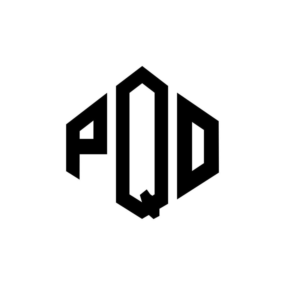pqo letter logo-ontwerp met veelhoekvorm. pqo veelhoek en kubusvorm logo-ontwerp. pqo zeshoek vector logo sjabloon witte en zwarte kleuren. pqo-monogram, bedrijfs- en onroerendgoedlogo.