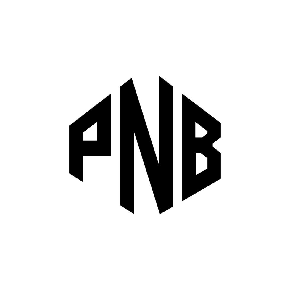 pnb letter logo-ontwerp met veelhoekvorm. pnb veelhoek en kubusvorm logo-ontwerp. pnb zeshoek vector logo sjabloon witte en zwarte kleuren. pnb-monogram, bedrijfs- en onroerendgoedlogo.