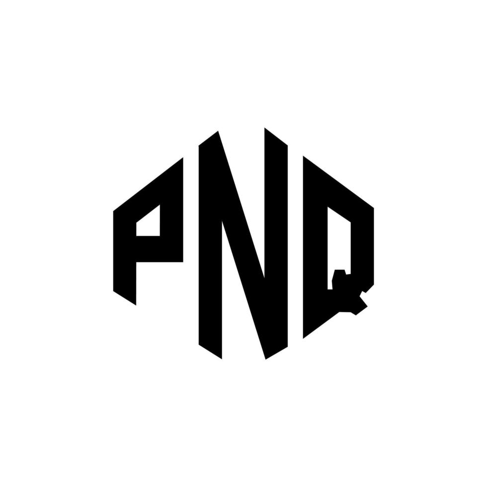 pnq letter logo-ontwerp met veelhoekvorm. pnq logo-ontwerp met veelhoek en kubusvorm. pnq zeshoek vector logo sjabloon witte en zwarte kleuren. pnq-monogram, bedrijfs- en onroerendgoedlogo.