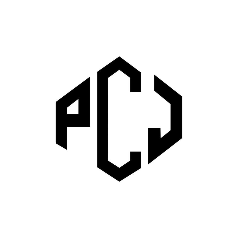 pcj letter logo-ontwerp met veelhoekvorm. pcj veelhoek en kubusvorm logo-ontwerp. pcj zeshoek vector logo sjabloon witte en zwarte kleuren. pcj-monogram, bedrijfs- en onroerendgoedlogo.