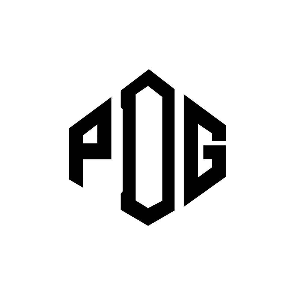 pdg letter logo-ontwerp met veelhoekvorm. pdg veelhoek en kubusvorm logo-ontwerp. pdg zeshoek vector logo sjabloon witte en zwarte kleuren. pdg-monogram, bedrijfs- en onroerendgoedlogo.