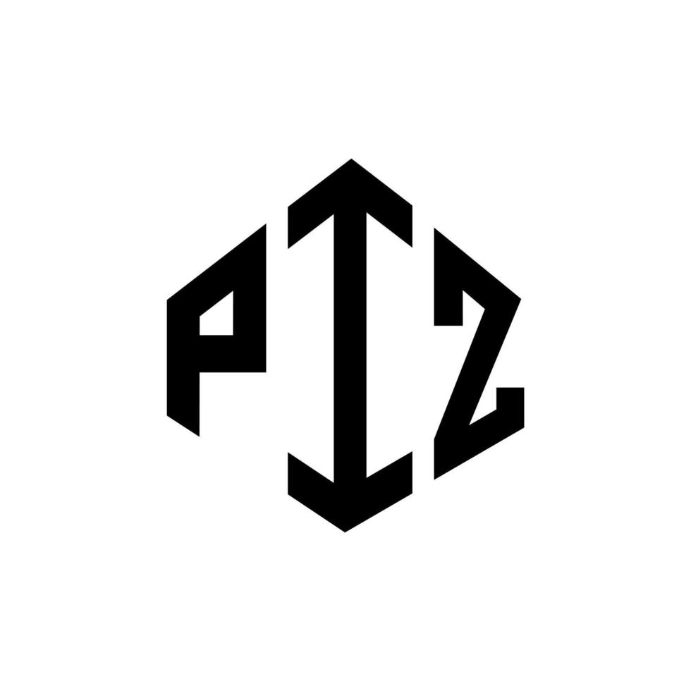 piz letter logo-ontwerp met veelhoekvorm. piz veelhoek en kubusvorm logo-ontwerp. piz zeshoek vector logo sjabloon witte en zwarte kleuren. piz monogram, business en onroerend goed logo.