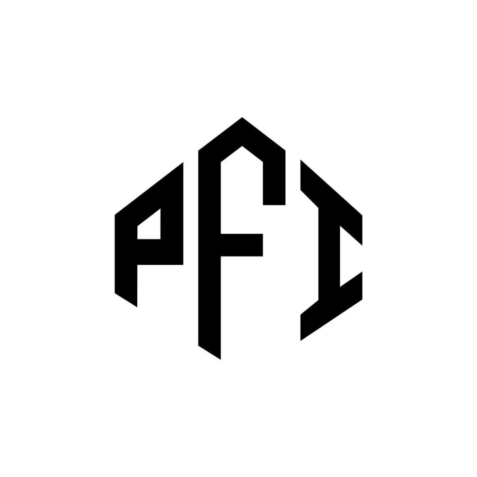 pfi letter logo-ontwerp met veelhoekvorm. pfi veelhoek en kubusvorm logo-ontwerp. pfi zeshoek vector logo sjabloon witte en zwarte kleuren. pfi-monogram, bedrijfs- en onroerendgoedlogo.