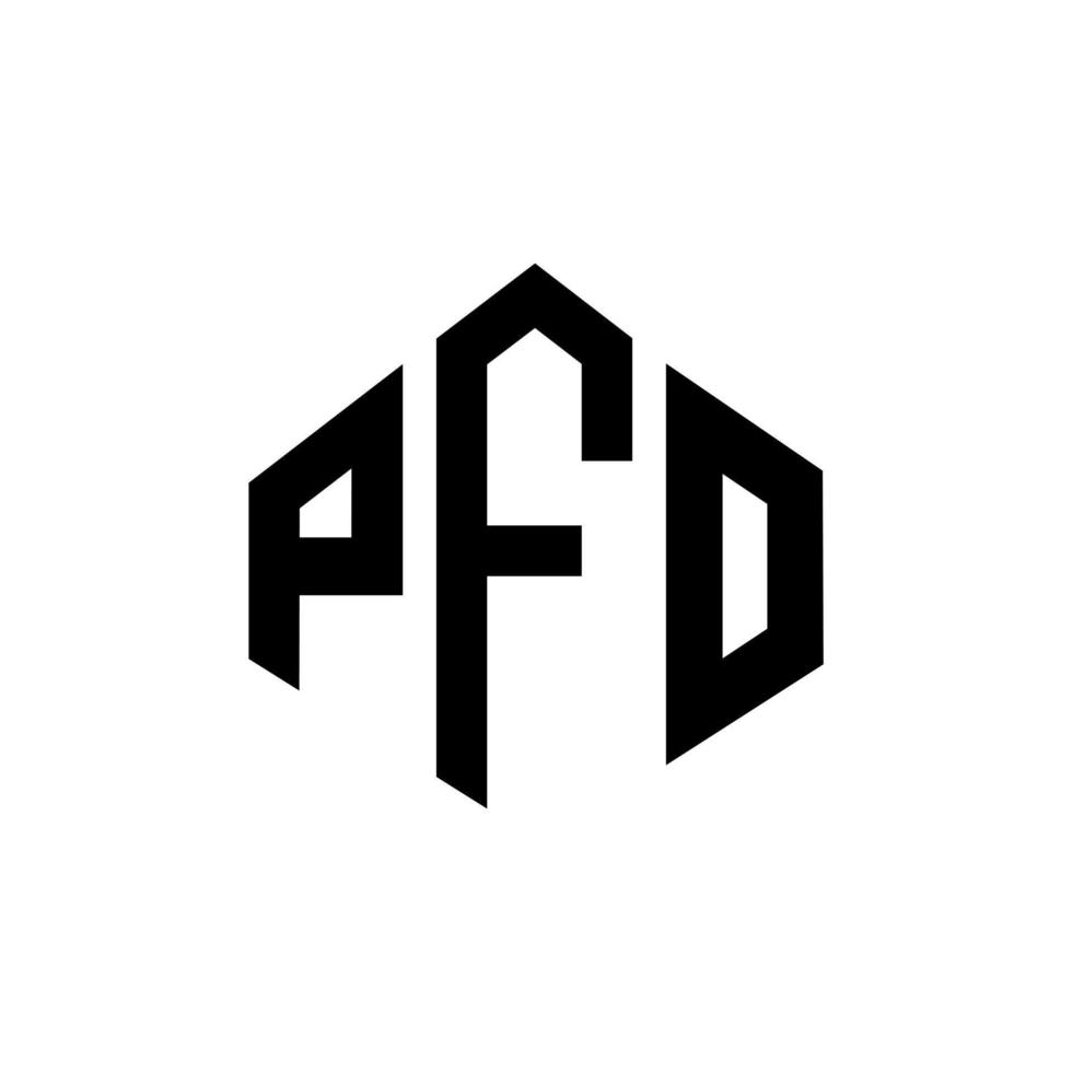 pfo letter logo-ontwerp met veelhoekvorm. pfo veelhoek en kubusvorm logo-ontwerp. pfo zeshoek vector logo sjabloon witte en zwarte kleuren. pfo-monogram, bedrijfs- en onroerendgoedlogo.