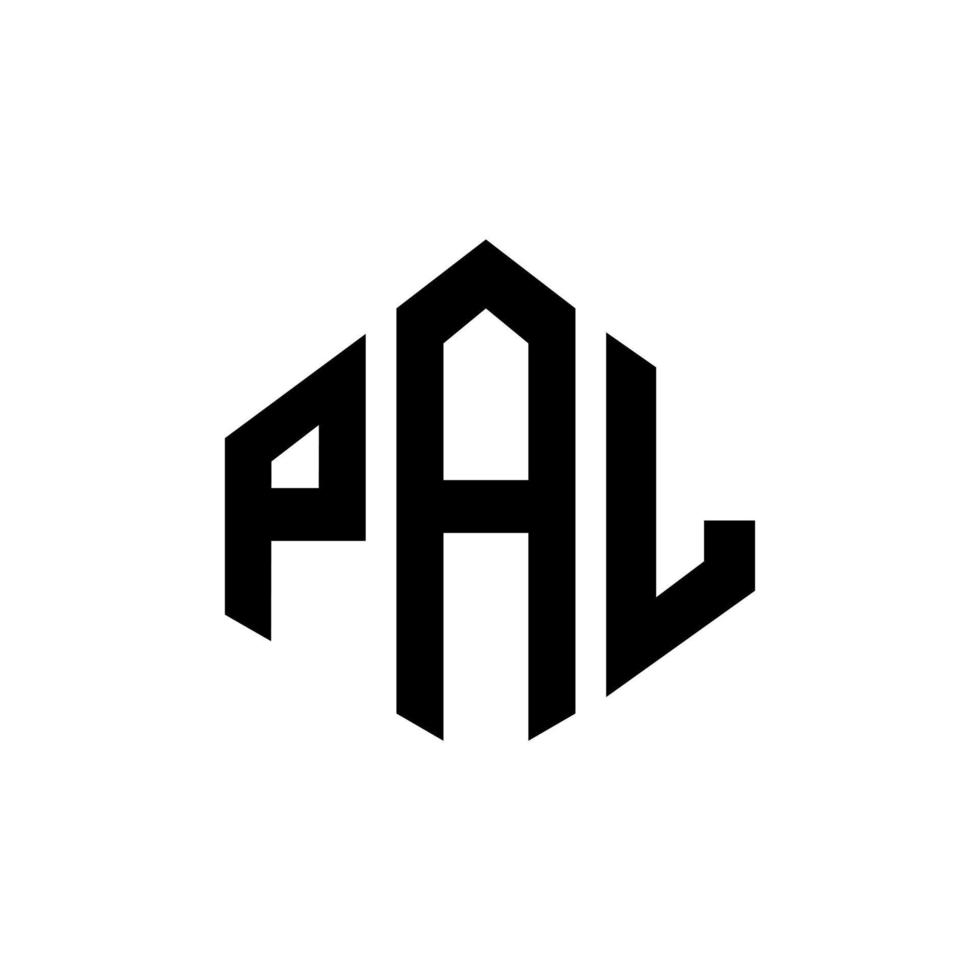 pal letter logo-ontwerp met veelhoekvorm. pal veelhoek en kubusvorm logo-ontwerp. pal zeshoek vector logo sjabloon witte en zwarte kleuren. pal monogram, business en onroerend goed logo.