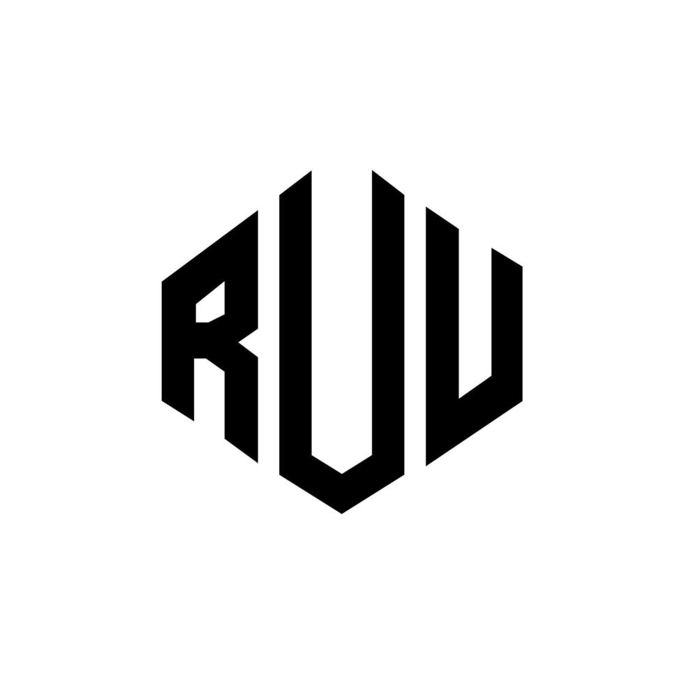 ruu letter logo-ontwerp met veelhoekvorm. ruu veelhoek en kubusvorm logo-ontwerp. ruu zeshoek vector logo sjabloon witte en zwarte kleuren. ruu monogram, business en onroerend goed logo.