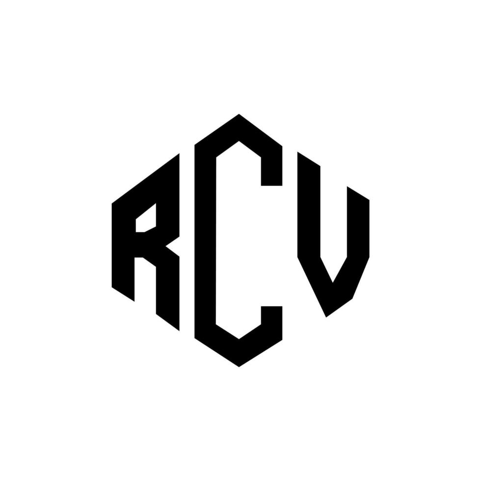 rcv letter logo-ontwerp met veelhoekvorm. rcv veelhoek en kubusvorm logo-ontwerp. rcv zeshoek vector logo sjabloon witte en zwarte kleuren. rcv-monogram, bedrijfs- en onroerendgoedlogo.