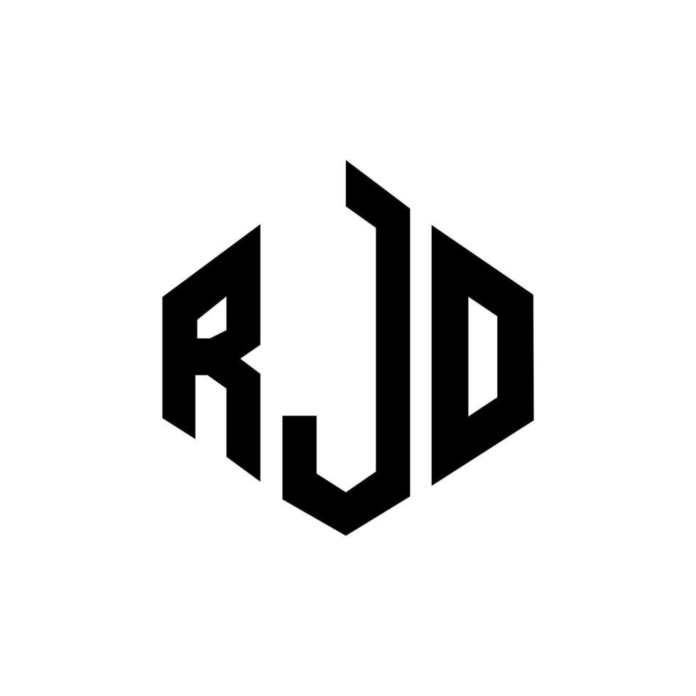 rjo letter logo-ontwerp met veelhoekvorm. rjo veelhoek en kubusvorm logo-ontwerp. rjo zeshoek vector logo sjabloon witte en zwarte kleuren. rjo-monogram, bedrijfs- en onroerendgoedlogo.