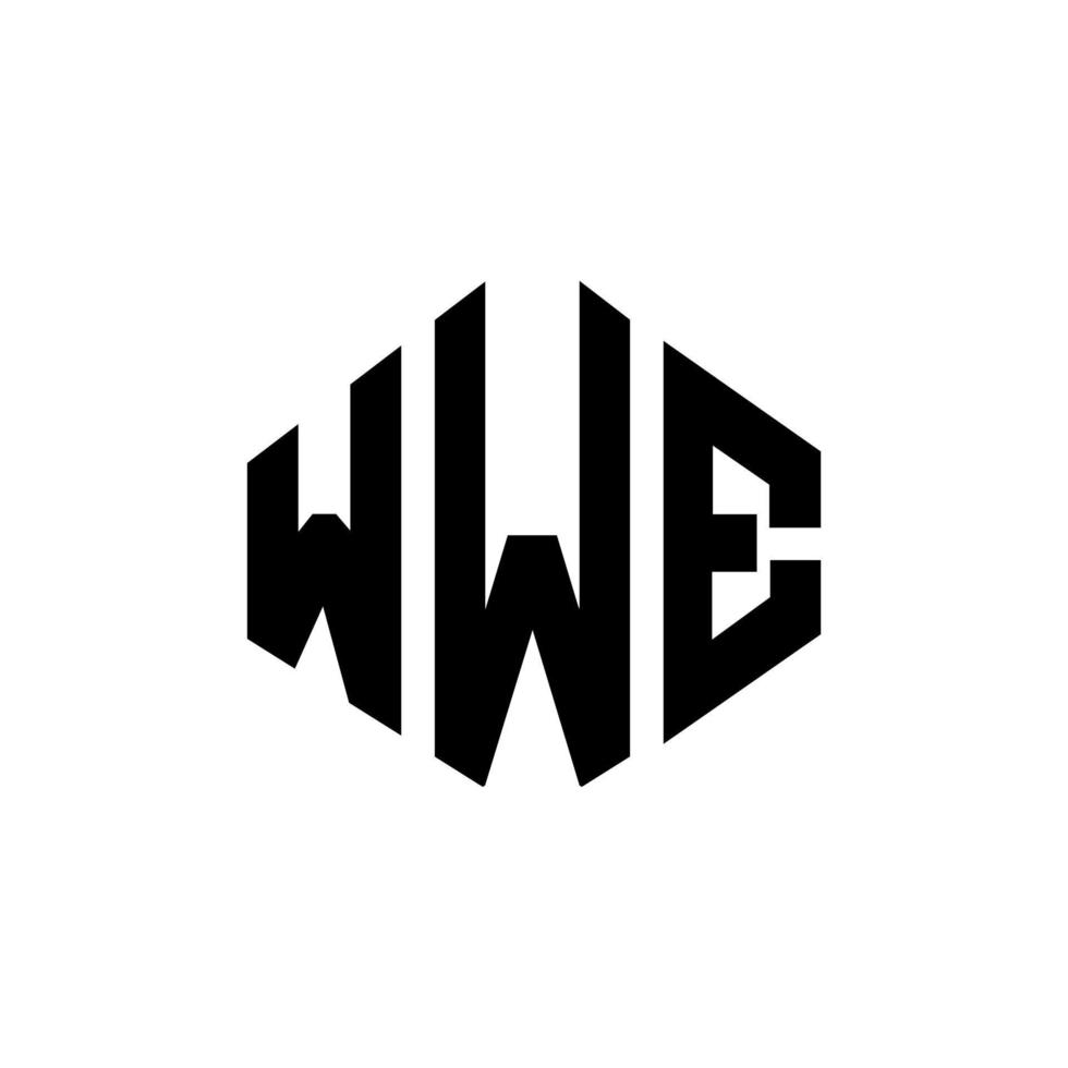 wwe letter logo-ontwerp met veelhoekvorm. wwe veelhoek en kubusvorm logo-ontwerp. wwe zeshoek vector logo sjabloon witte en zwarte kleuren. wwe-monogram, bedrijfs- en onroerendgoedlogo.