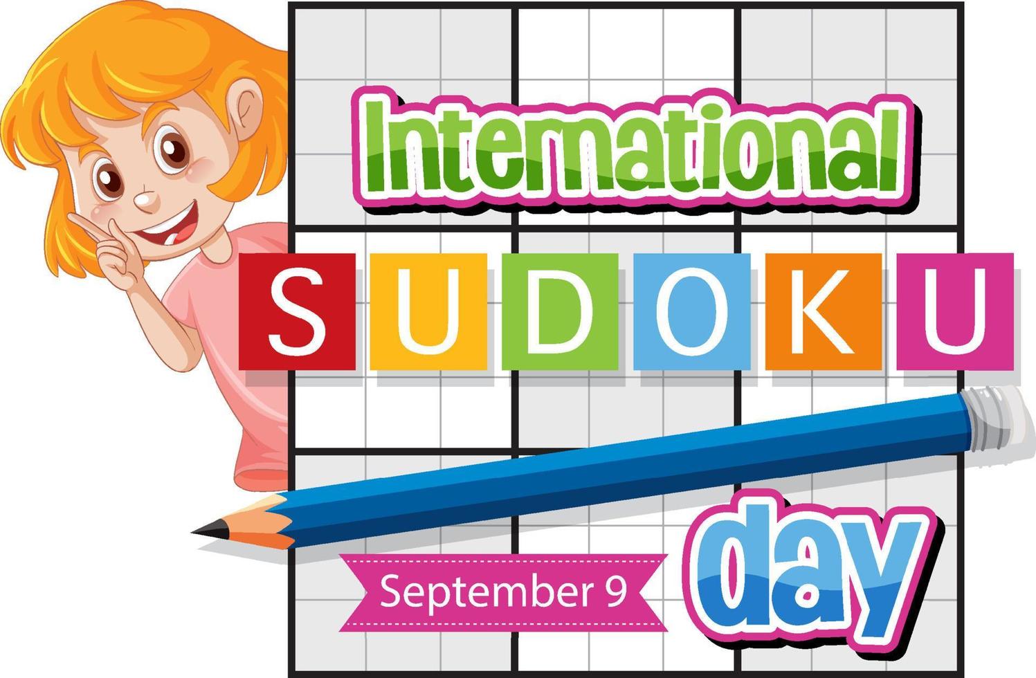 internationale sudoku dag 9 september vector