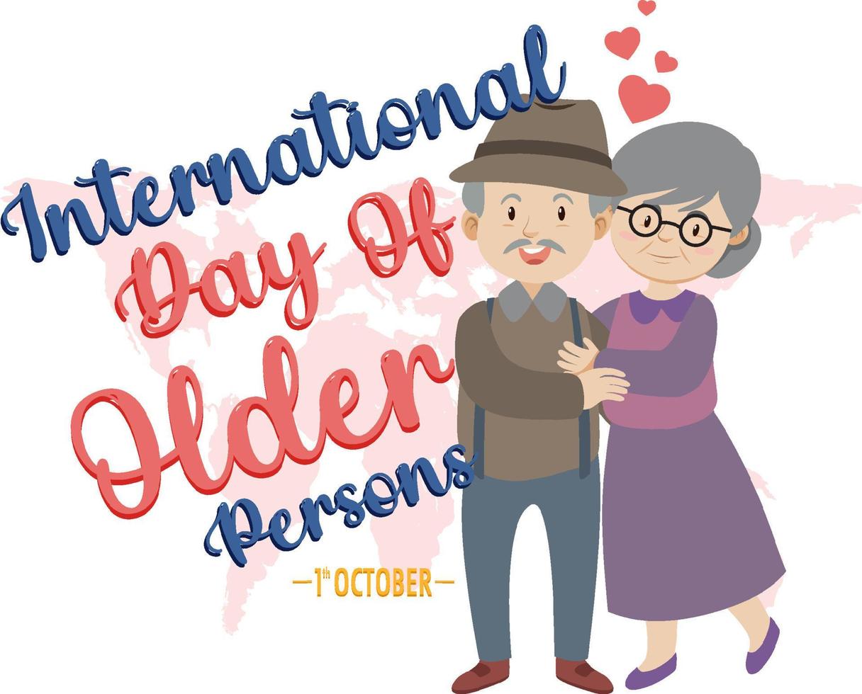 internationale dag van bannerontwerp voor ouderen vector