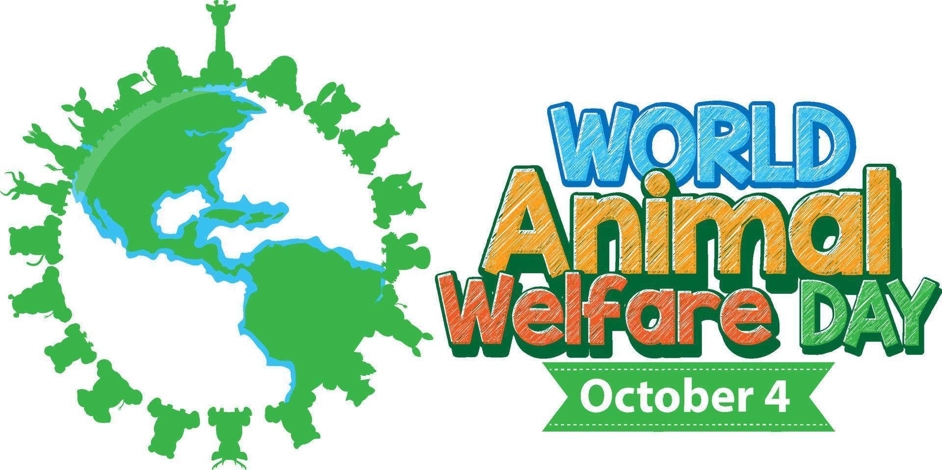 wereld dierenwelzijnsdag 4 oktober vector