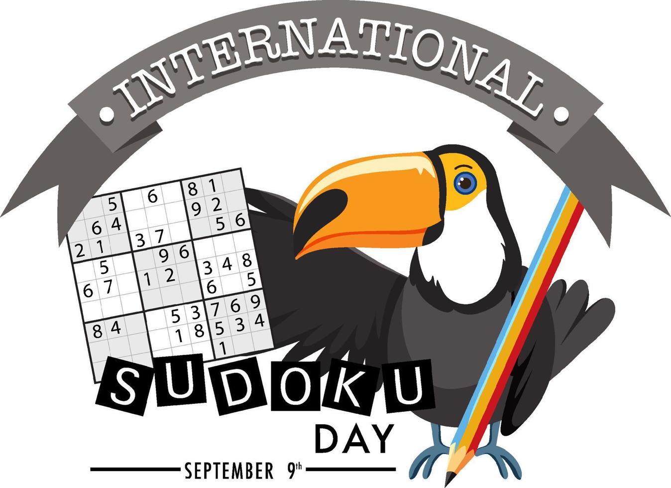 internationale sudoku dag 9 september vector