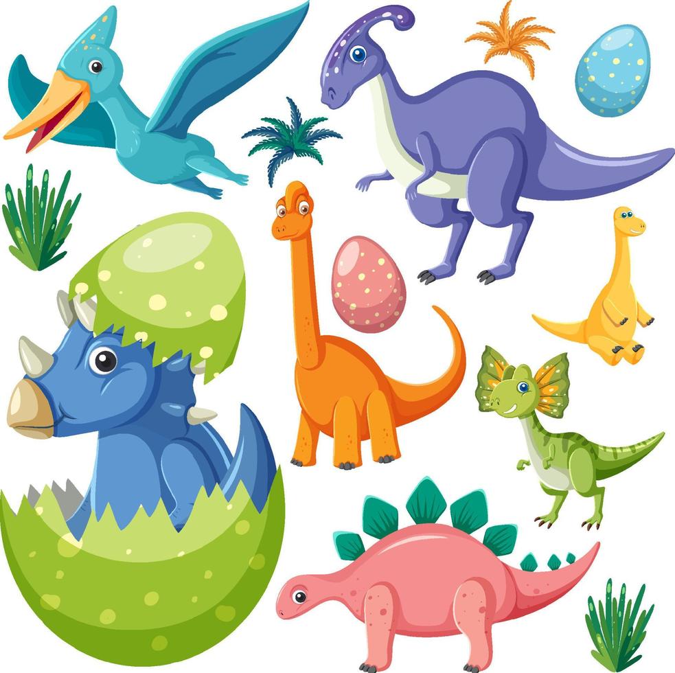 schattig dinosaurus naadloos patroon vector