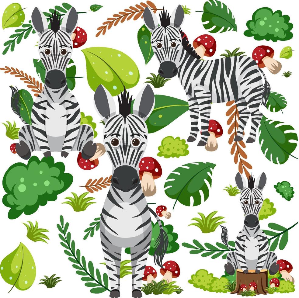 schattig zebra naadloos patroon vector