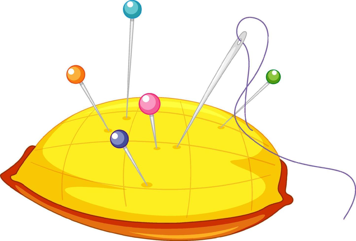 naald kussen op witte achtergrond vector
