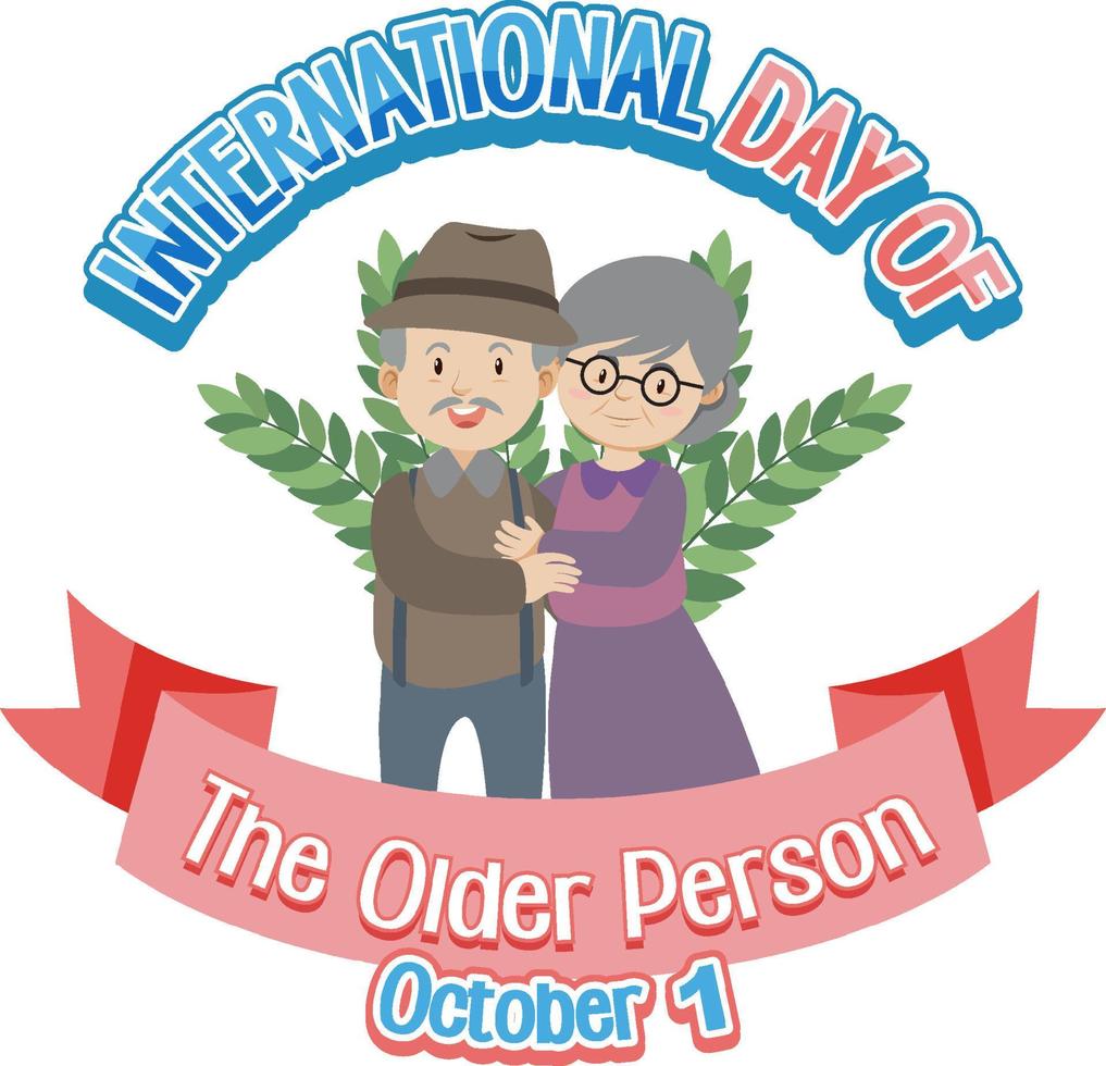 internationale dag voor postersjabloon voor oudere personen vector