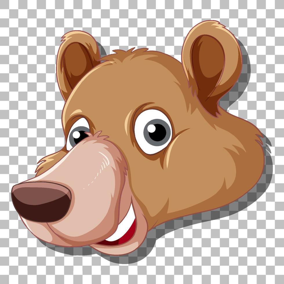 hoofd van grizzlybeer cartoon vector