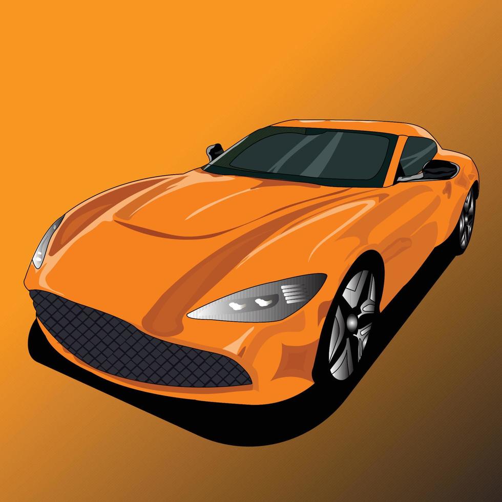 luxe oranje auto illustratie vector