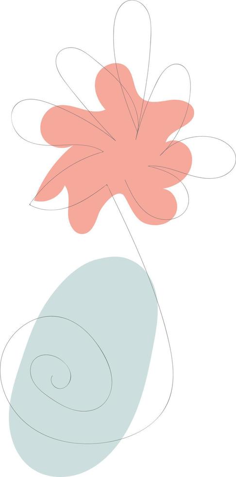 mooie hand getekende bloemen bladeren en bloemen één lijn kunst op witte afbeelding vector