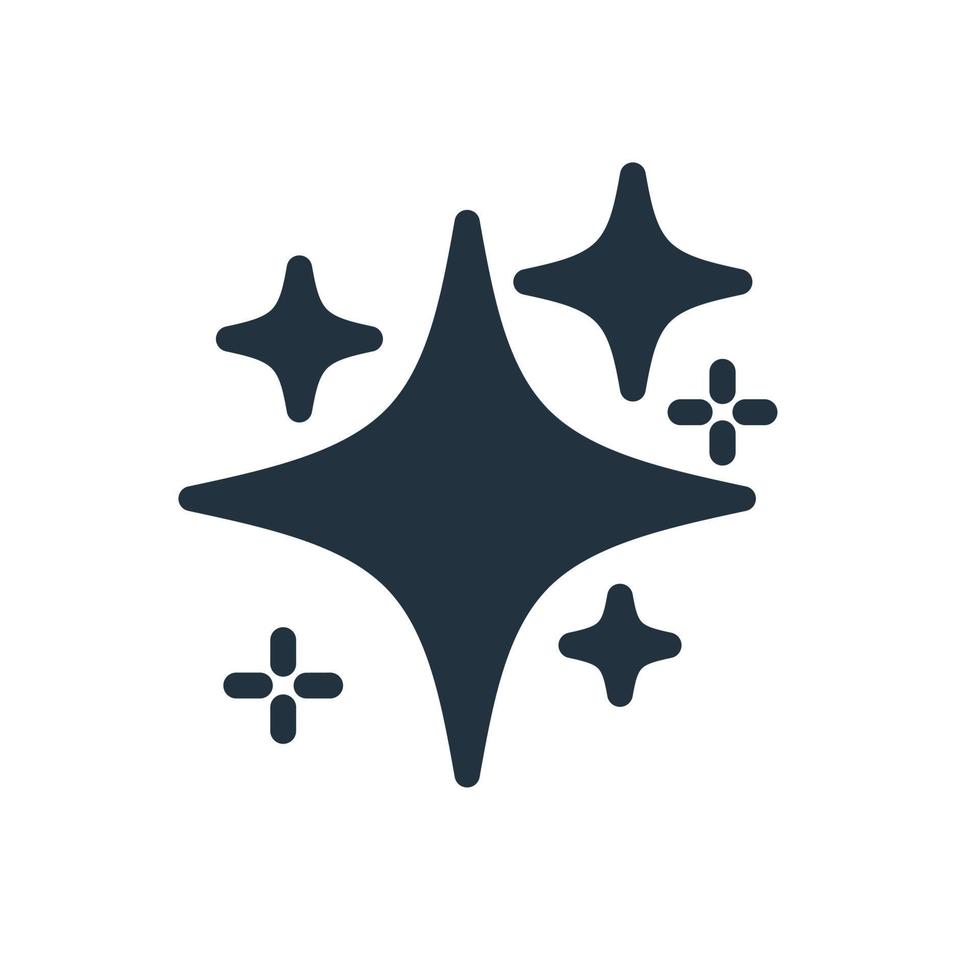 sprankelende pictogram in trendy vlakke stijl geïsoleerd op een witte achtergrond. glanzend symbool, magische ster, fonkelend, voor web- en mobiele apps. vector