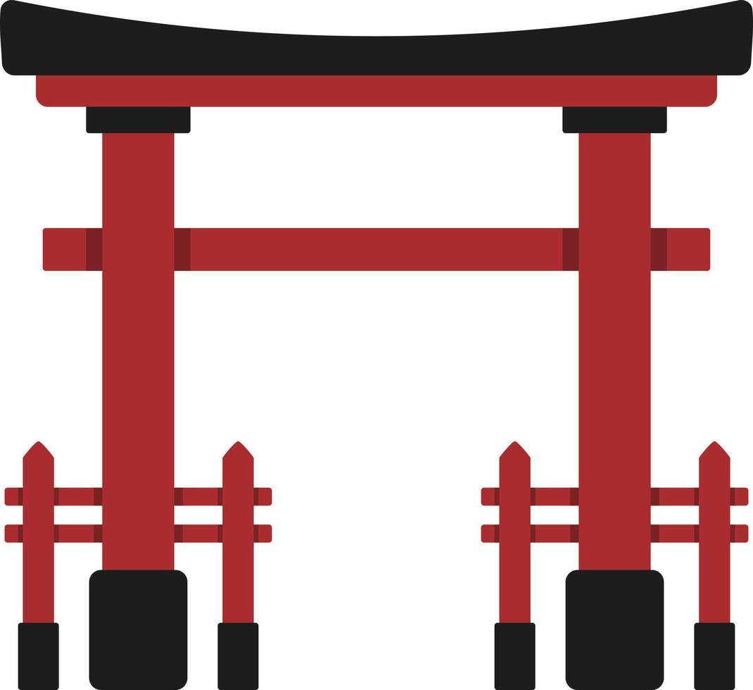 cartoon torii decoratie, japans cultuurelement. vector