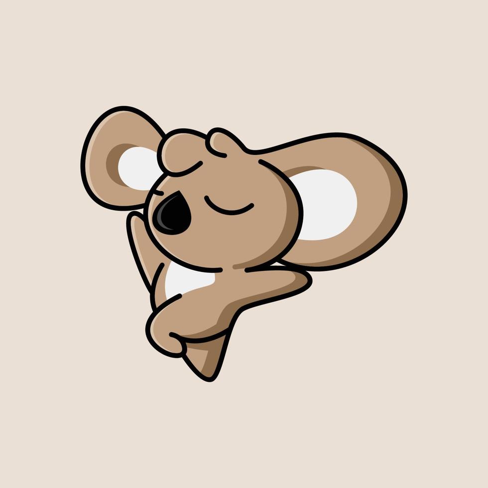 eenvoudige kawaii cartoon schattige koala activiteit illustratie vector