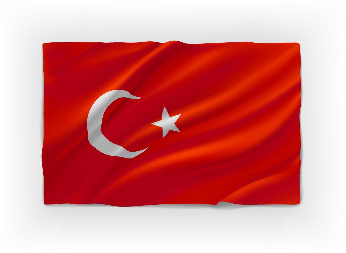 rode vlag van turkije. 3d vectorvoorwerp dat op witte achtergrond wordt geïsoleerd vector