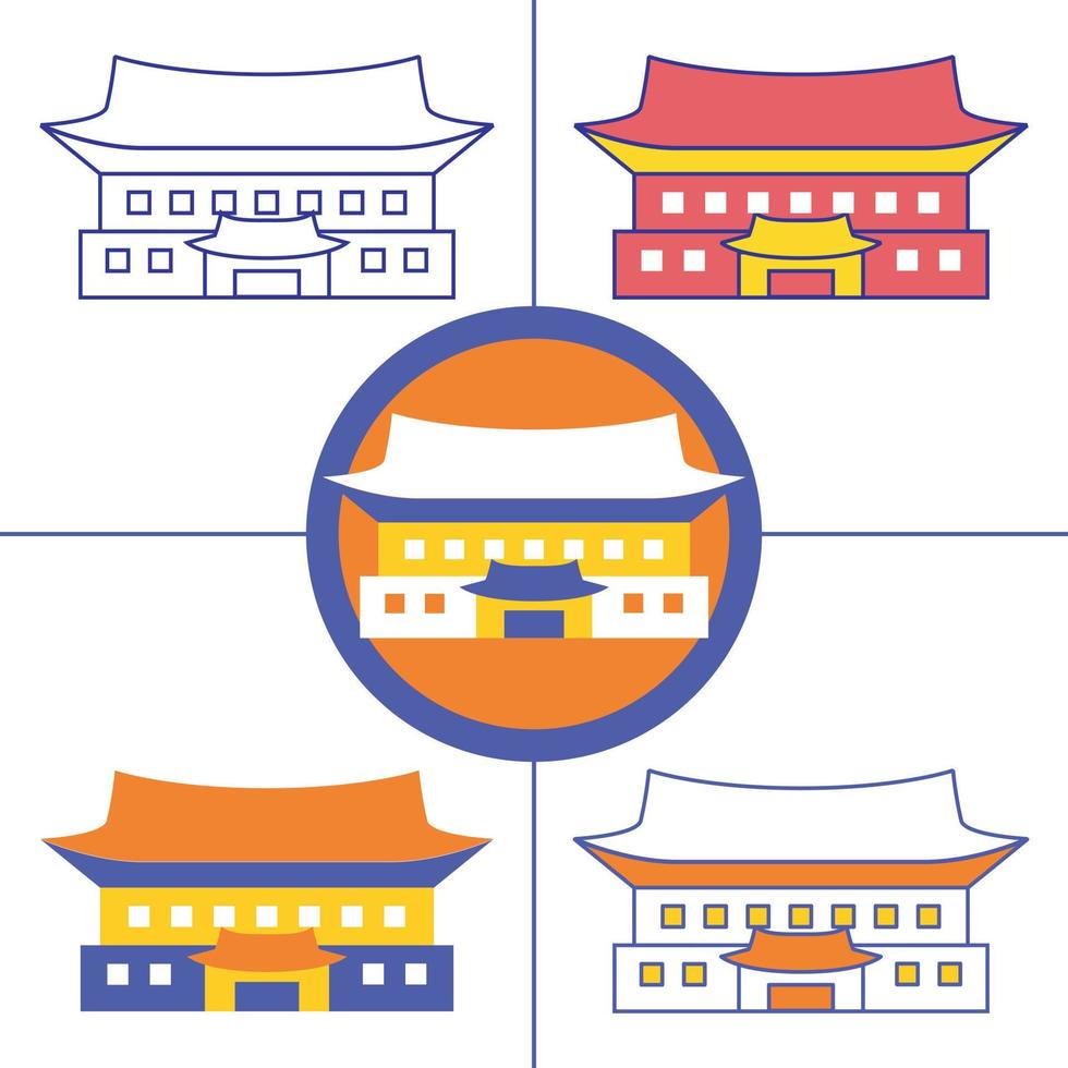 blauw huis Seoel in platte ontwerpstijl vector