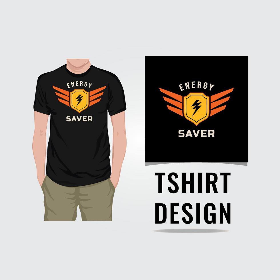 energie saver t-shirt ontwerp vectorillustratie vector