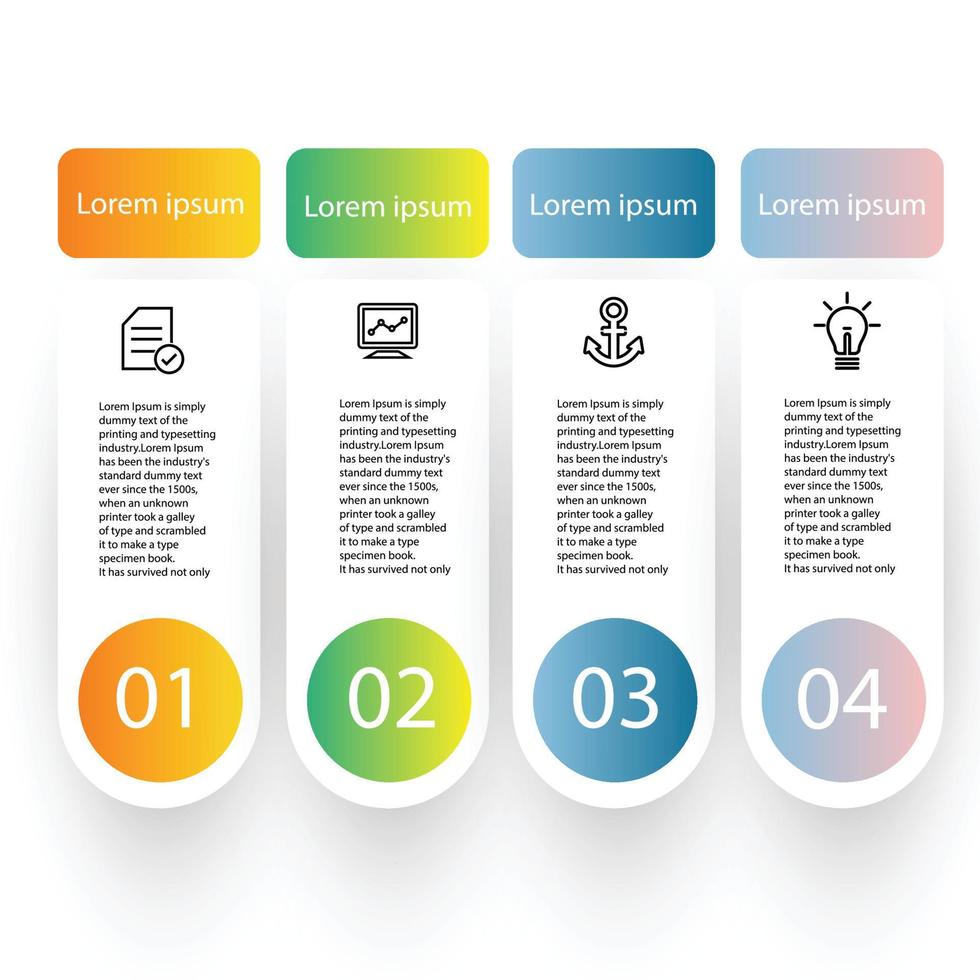 infographic cirkel met rechthoekige vorm vector sjabloon proces concept stap voor strategie