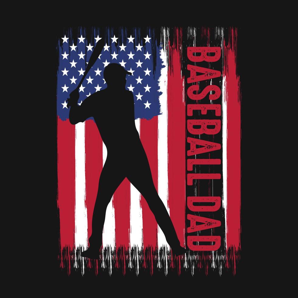 Amerikaanse vlag honkbal t-shirt vector design