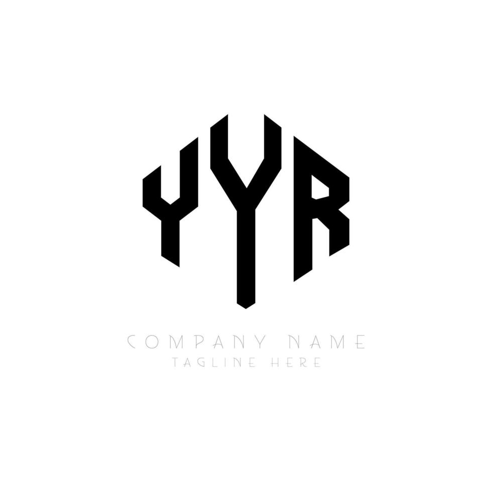 yyr letter logo-ontwerp met veelhoekvorm. yyr veelhoek en kubusvorm logo-ontwerp. yyr zeshoek vector logo sjabloon witte en zwarte kleuren. yyr-monogram, bedrijfs- en onroerendgoedlogo.