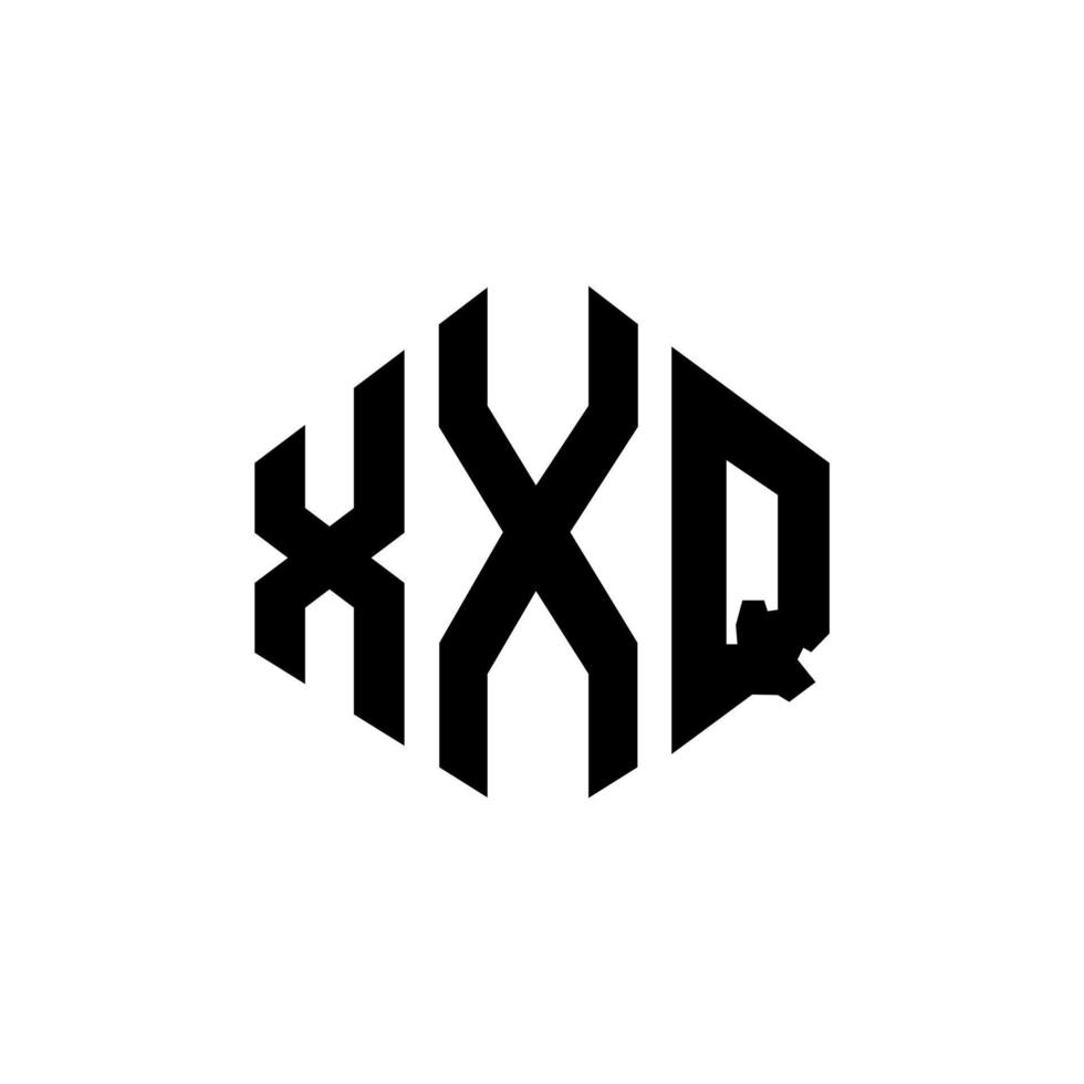 xxq letter logo-ontwerp met veelhoekvorm. xxq logo-ontwerp met veelhoek en kubusvorm. xxq zeshoek vector logo sjabloon witte en zwarte kleuren. xxq monogram, bedrijfs- en vastgoedlogo.